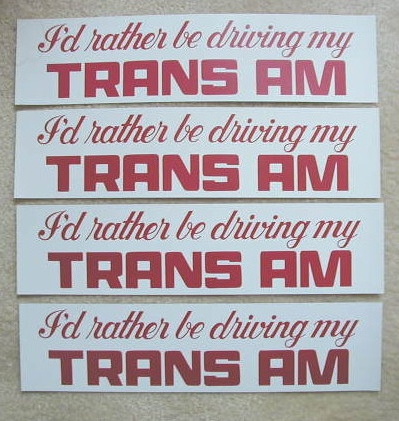 Trans Am Stickers Vintage 1978
